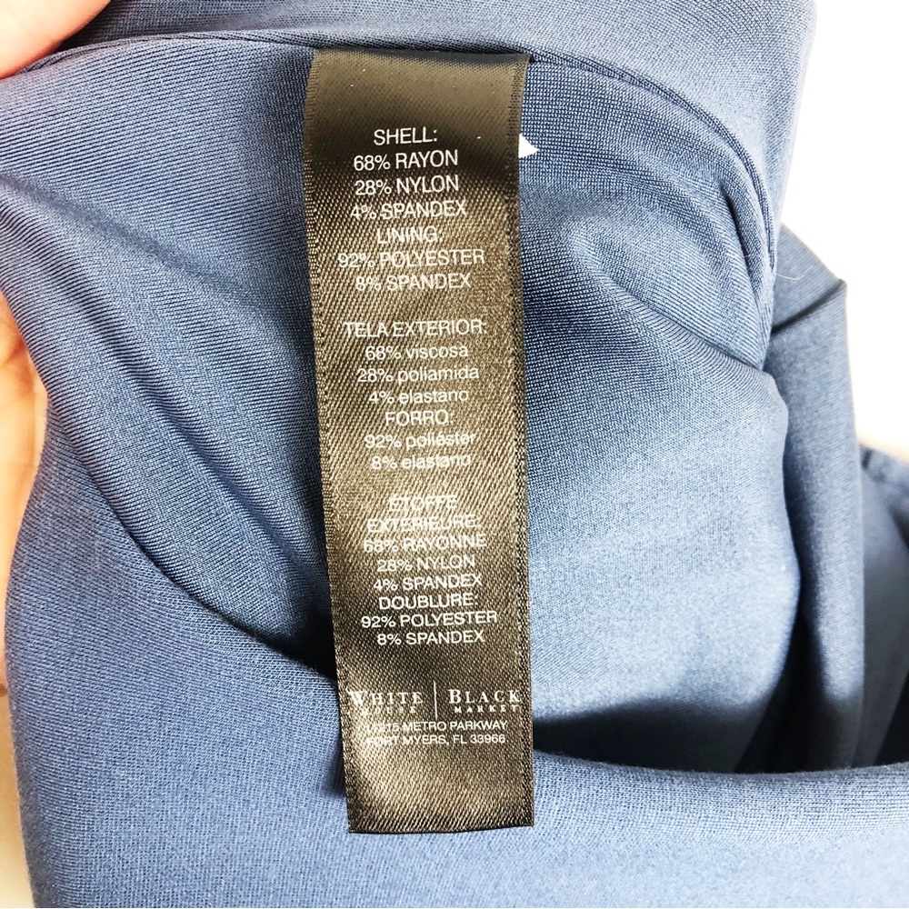 White House Black Market WHBM Seamed Sheath Pencil Dress | Blue | Size 8 - Picture 9 of 10